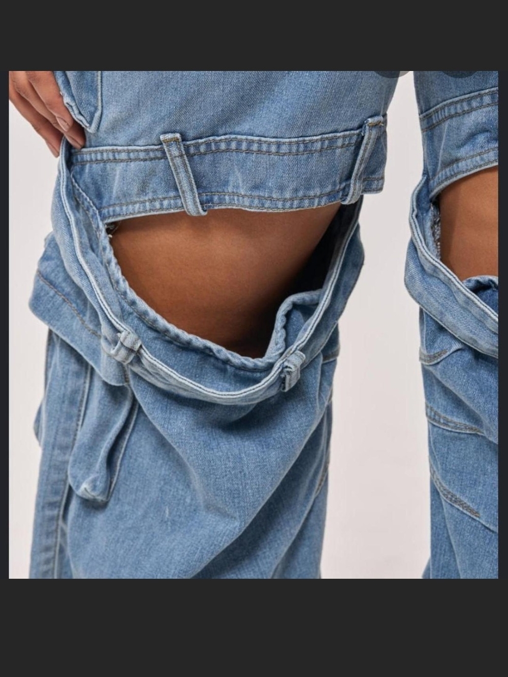 Women’s Light Blue Distressed Cutout Jeans
